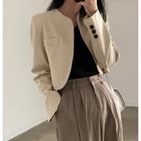 ノーカラー ショートカット レザージャケット | Bifrost | 詳細画像9