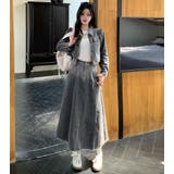 ミニマルデニム ショートカットジャケット フリンジヘムロングスカート | Bifrost | 詳細画像6