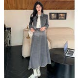 ミニマルデニム ショートカットジャケット フリンジヘムロングスカート | Bifrost | 詳細画像9
