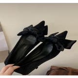 エレガントポイントトゥ バタフライボウ スリムヒール シューズ | Bifrost | 詳細画像5