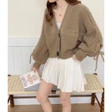 デニムパッチワーク フルジッパー ルーズフィット ニットカーディガン | Bifrost | 詳細画像2 