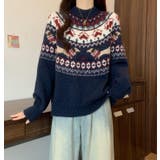 ネイビー | ニット・セーター【韓国ファッション】 | Bifrost