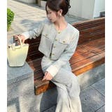 ミニマル丸ネックショート メタルボタン ワイドレッグ セット | Bifrost | 詳細画像1 