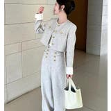 ミニマル丸ネックショート メタルボタン ワイドレッグ セット | Bifrost | 詳細画像5 