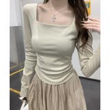 キャメル | シルエットが美しいスクエアネックロングスリーブトップス | Bifrost