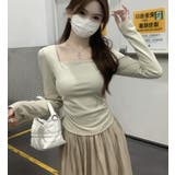 シルエットが美しいスクエアネックロングスリーブトップス | Bifrost | 詳細画像2