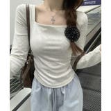 シルエットが美しいスクエアネックロングスリーブトップス | Bifrost | 詳細画像12