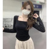 シルエットが美しいスクエアネックロングスリーブトップス | Bifrost | 詳細画像15