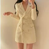 オフホワイト | ダブルブレストのブレザーワンピース | Bifrost