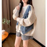 デニムパネルツインジッパーカーディガン | Bifrost | 詳細画像1 