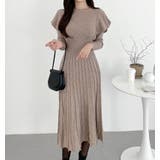 フリル袖プリーツニットロングワンピース | Bifrost | 詳細画像2 