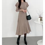 フリル袖プリーツニットロングワンピース | Bifrost | 詳細画像8 