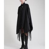 ブラック | 不規則デザインブラウスワンピース | Bifrost