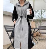 グレー | カラーブロックパーカーワンピース | Bifrost