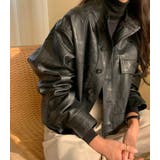 ブラック | ボタンデザインレザージャケット | Bifrost