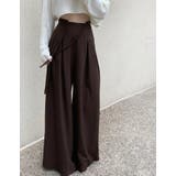 ブラウン | タックデザインワイドパンツ | Bifrost