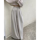 ベージュ | タックデザインワイドパンツ | Bifrost