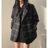 チェック柄ダブルブレストコート | Bifrost | 詳細画像15 