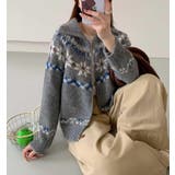 フェアアイル柄フルジップニットセーター | Bifrost | 詳細画像5 