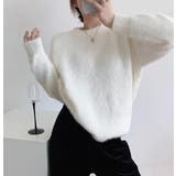 オフホワイト | 丸襟ふわふわニットセーター | Bifrost