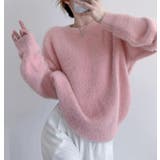 ピンク | 丸襟ふわふわニットセーター | Bifrost