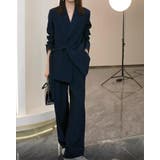 ネイビー | ウエストベルト付きスーツセット | Bifrost