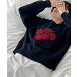 トマト刺繍デザインの可愛らしいニットセーター | Bifrost | 詳細画像4 
