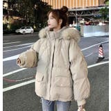 ベージュ | ファーフード付きボリューム感あふれるダウンジャケット | Bifrost