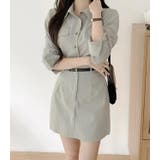 グレー | シャツワンピース【韓国ファッション】 | Bifrost