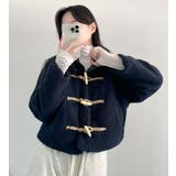 子羊の毛挟み綿に牛角ボタンのコート | Bifrost | 詳細画像16 