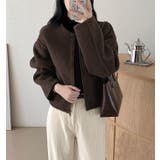 丸首の毛はファスナー付きショート丈コート女 | Bifrost | 詳細画像3 