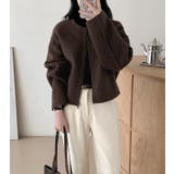 丸首の毛はファスナー付きショート丈コート女 | Bifrost | 詳細画像4 