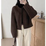 丸首の毛はファスナー付きショート丈コート女 | Bifrost | 詳細画像5 