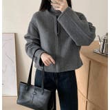 丸首の毛はファスナー付きショート丈コート女 | Bifrost | 詳細画像6 