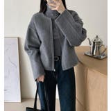 丸首の毛はファスナー付きショート丈コート女 | Bifrost | 詳細画像9 