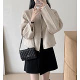 丸首の毛はファスナー付きショート丈コート女 | Bifrost | 詳細画像12 