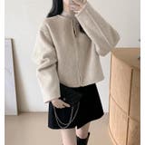 丸首の毛はファスナー付きショート丈コート女 | Bifrost | 詳細画像14 