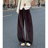 ブラウン | コーデュロイワイドパンツ ウエストダーツ付き | Bifrost