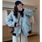 ブルー | クルーネックダイヤモンドクォイルドジャケット | Bifrost