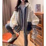 デニムパッチワークケーブルニットパーカー | Bifrost | 詳細画像2