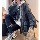 デニムパッチワークケーブルニットパーカー | Bifrost | 詳細画像6