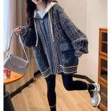 デニムパッチワークケーブルニットパーカー | Bifrost | 詳細画像11