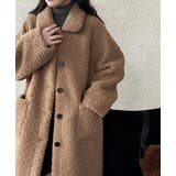 キャメル | ふわふわボアロングコート | Bifrost