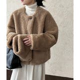 キャメル | スカーフ付き&ふわふわボアジャケット | Bifrost