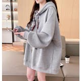 絹マフラー風紐付きオーバーサイズパーカー | Bifrost | 詳細画像2 