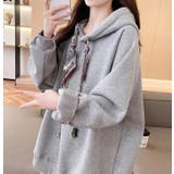 絹マフラー風紐付きオーバーサイズパーカー | Bifrost | 詳細画像3 