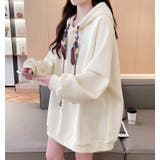 絹マフラー風紐付きオーバーサイズパーカー | Bifrost | 詳細画像13 