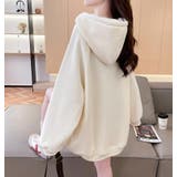 絹マフラー風紐付きオーバーサイズパーカー | Bifrost | 詳細画像15 