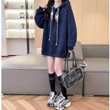 絹マフラー風紐付きオーバーサイズパーカー | Bifrost | 詳細画像25 