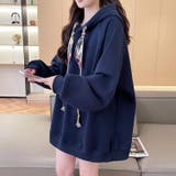 絹マフラー風紐付きオーバーサイズパーカー | Bifrost | 詳細画像28 